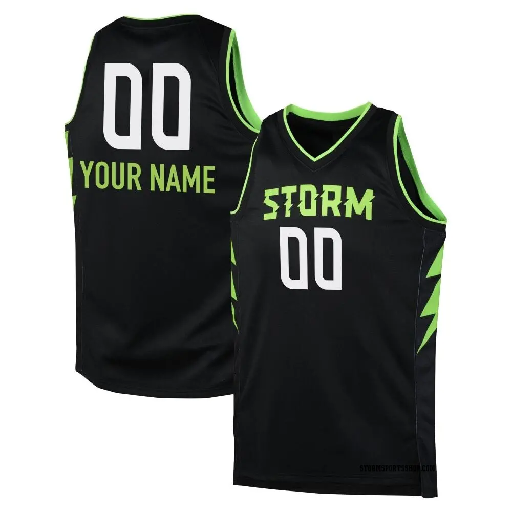 Men's Custom ＃00 Black Seattle Storm 2024 Rebel Edition Jersey