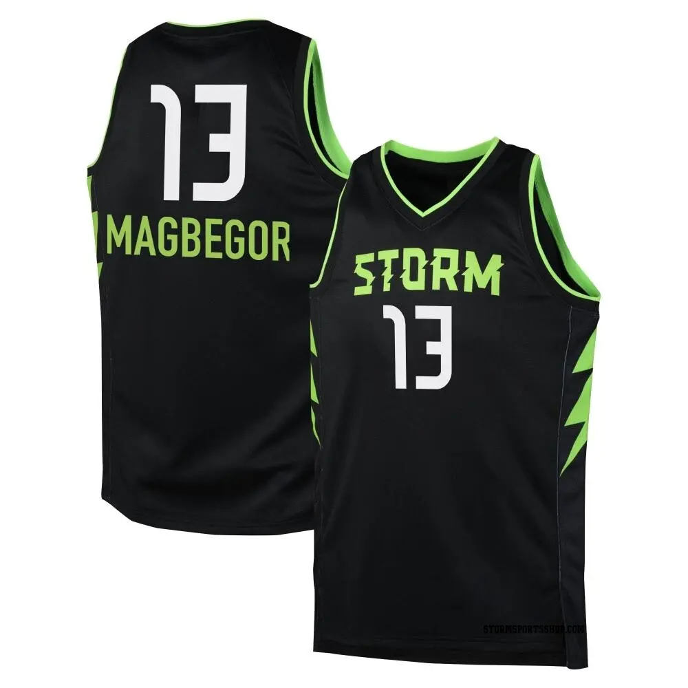 Men's Ezi Magbegor ＃13 Black Seattle Storm 2024 Rebel Edition Jersey