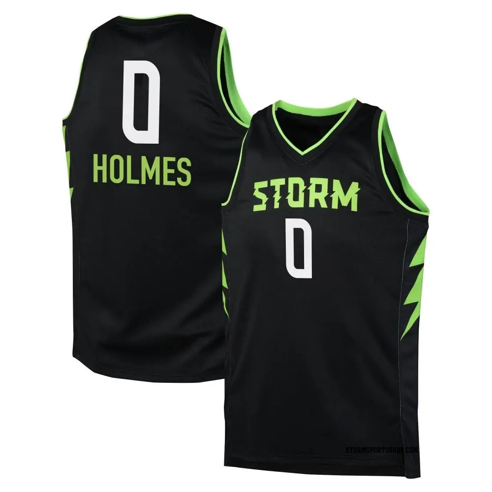 Men's Mackenzie Holmes ＃0 Black Seattle Storm 2024 Rebel Edition Jersey