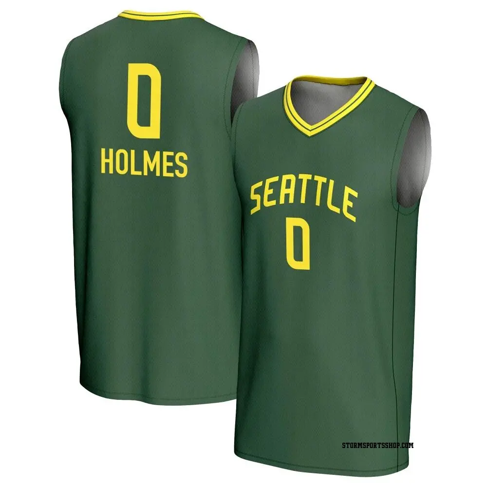 Men's Mackenzie Holmes ＃0 Replica Green Seattle Storm Lightweight Jersey