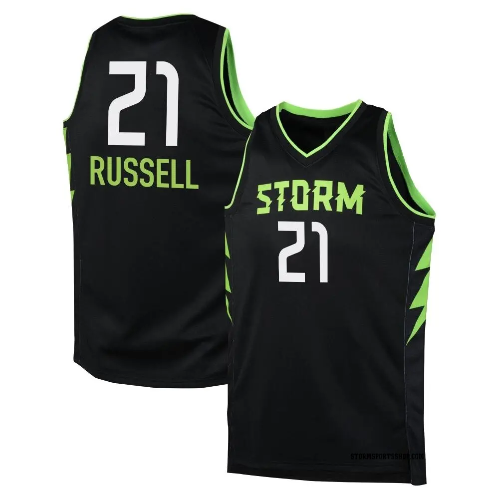 Men's Mercedes Russell ＃21 Black Seattle Storm 2024 Rebel Edition Jersey