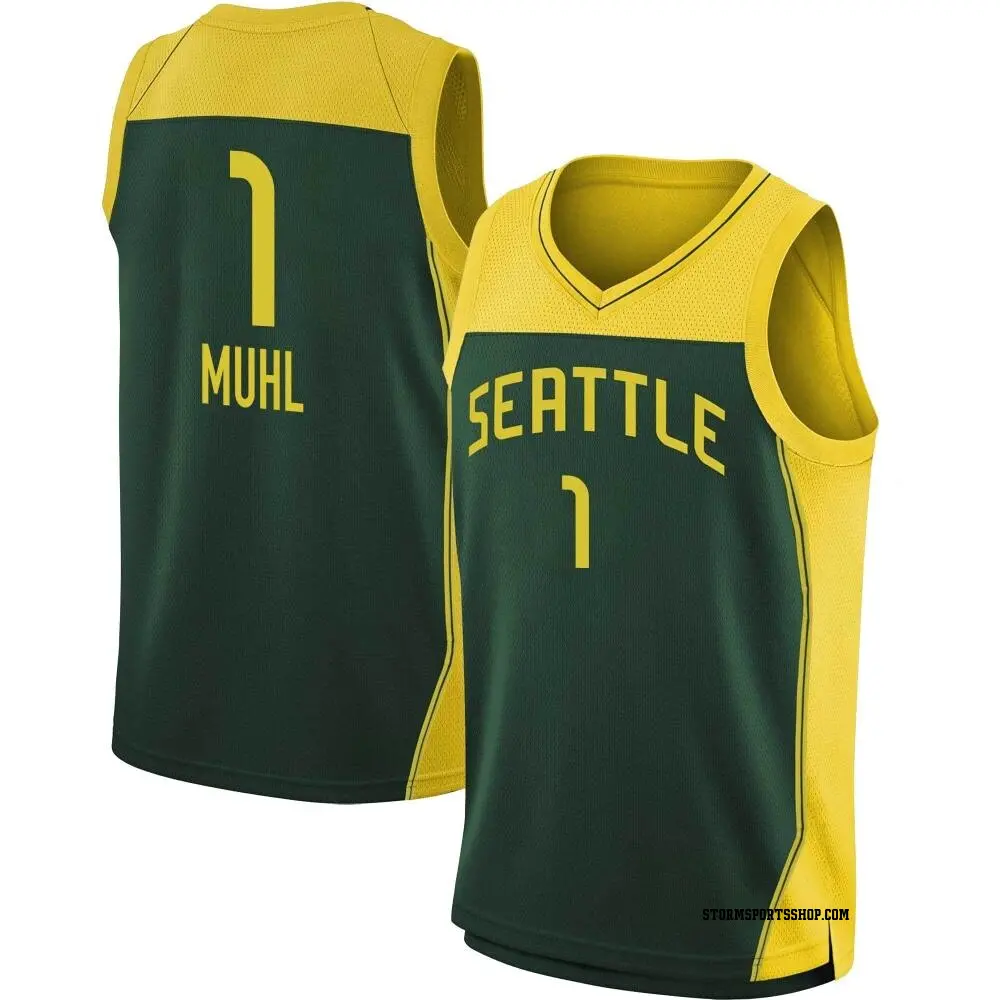 Men's Nika Muhl ＃1 Explorer Edition Victory Green Seattle Storm 2021 Jersey