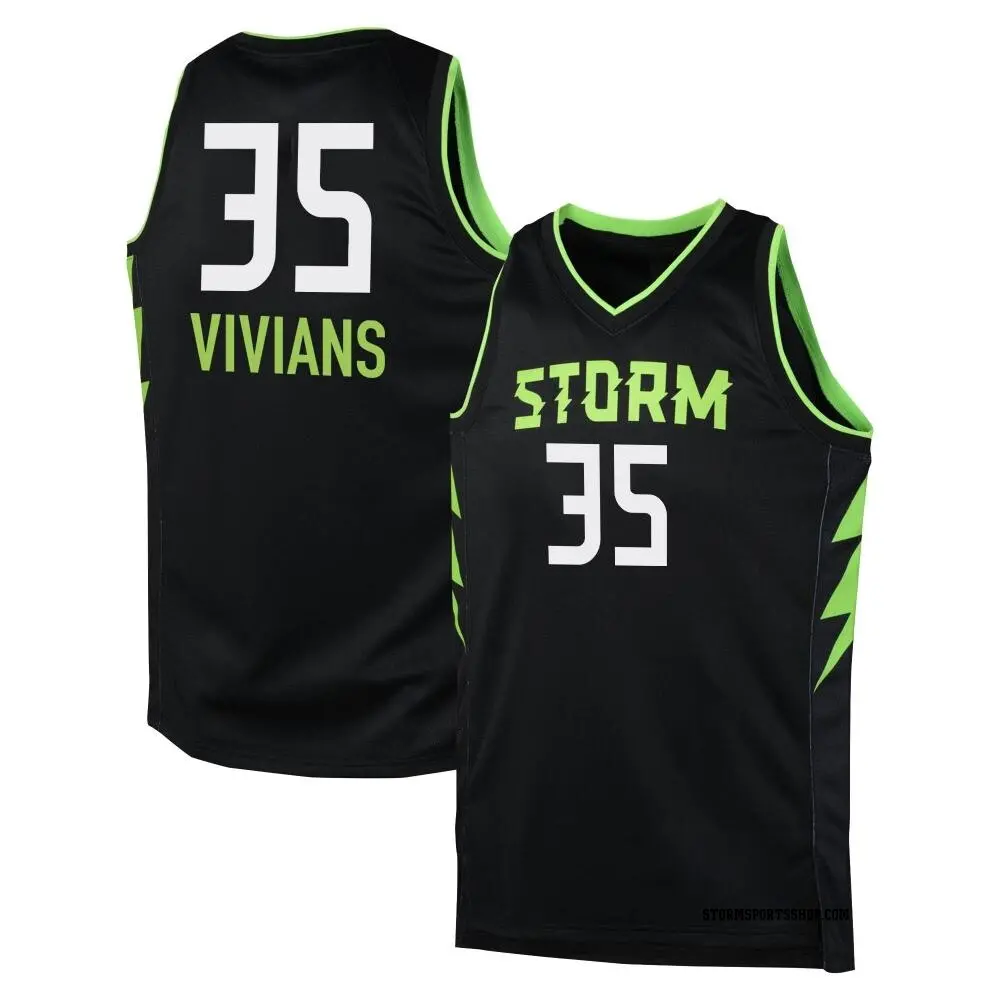 Men's Victoria Vivians ＃35 Black Seattle Storm 2024 Rebel Edition Jersey