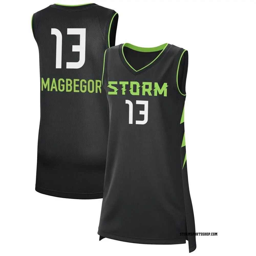 Women's Ezi Magbegor ＃13 Black Seattle Storm 2024 Rebel Edition Jersey