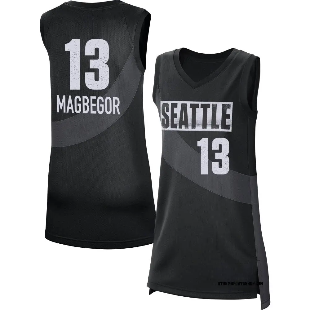 Women's Ezi Magbegor ＃13 Rebel Edition Victory Black Seattle Storm 2021 Jersey