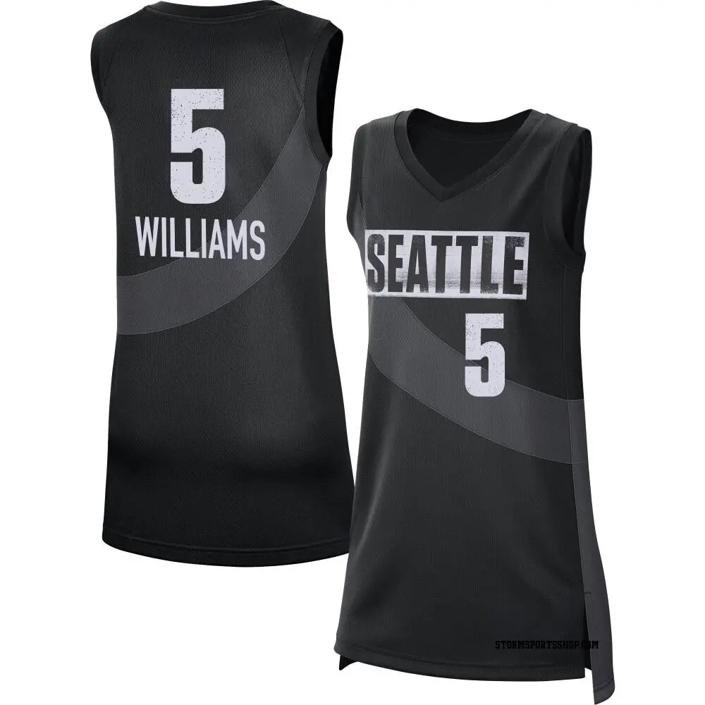 Women's Gabby Williams ＃5 Rebel Edition Victory Black Seattle Storm 2021 Jersey