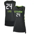 Women's Jewell Loyd ＃24 Black Seattle Storm 2024 Rebel Edition Jersey