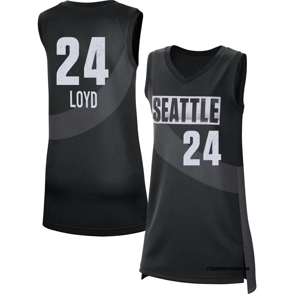 Women's Jewell Loyd ＃24 Rebel Edition Victory Black Seattle Storm 2021 Jersey