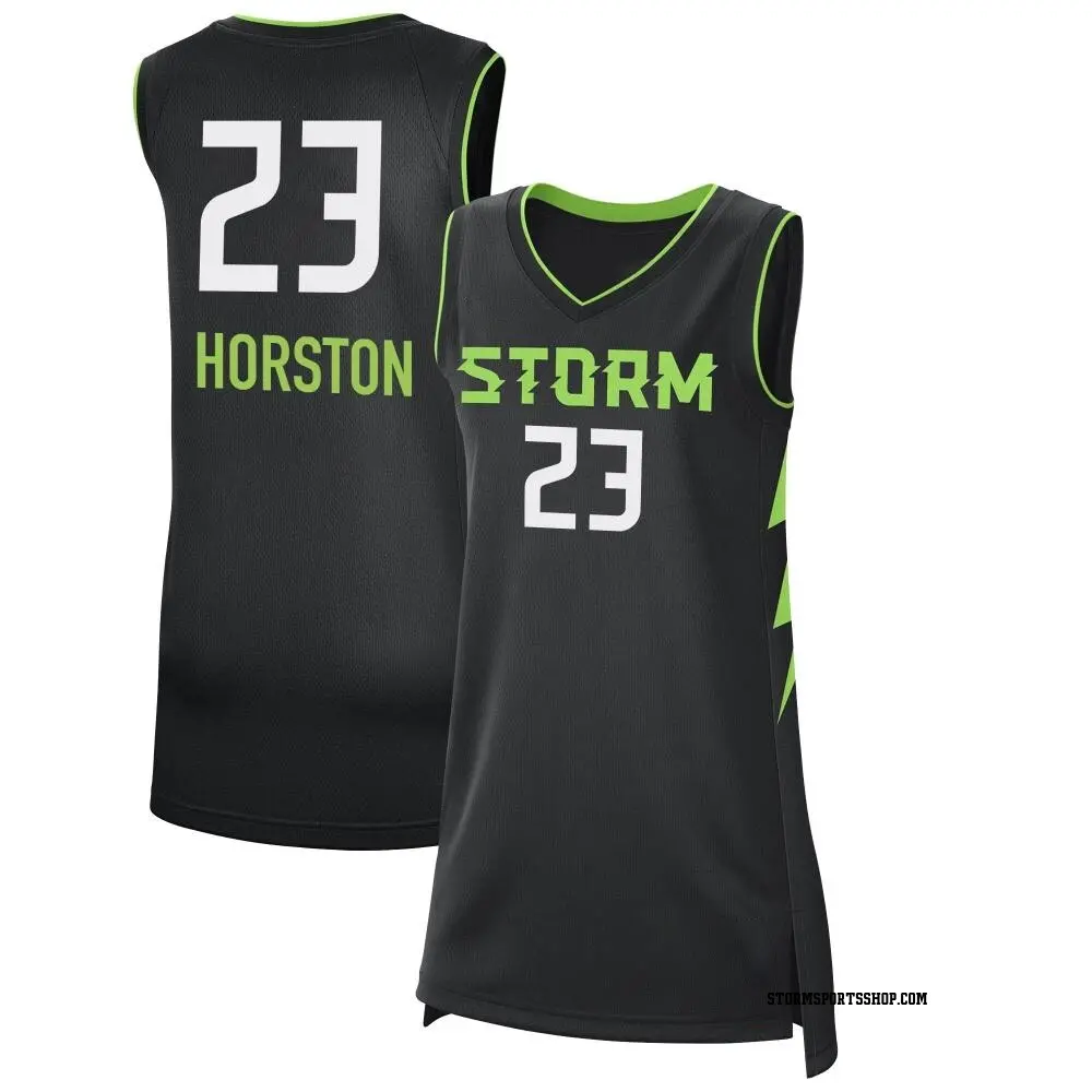 Women's Jordan Horston ＃23 Black Seattle Storm 2024 Rebel Edition Jersey