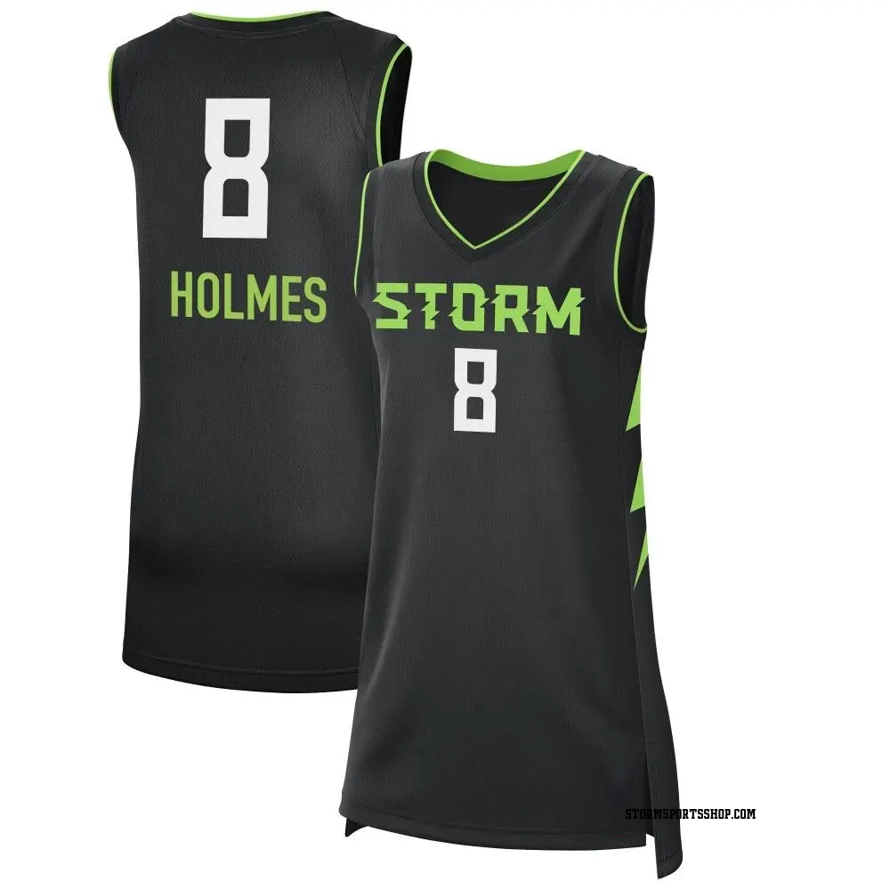 Women's Joyner Holmes ＃8 Black Seattle Storm 2024 Rebel Edition Jersey