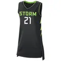 Women's Mercedes Russell ＃21 Black Seattle Storm 2024 Rebel Edition Jersey