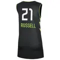 Women's Mercedes Russell ＃21 Black Seattle Storm 2024 Rebel Edition Jersey