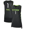 Women's Nika Muhl ＃1 Black Seattle Storm 2024 Rebel Edition Jersey