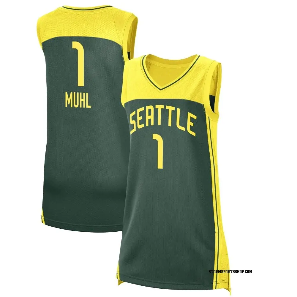 Women's Nika Muhl ＃1 Explorer Edition Victory Green Seattle Storm 2021 Jersey