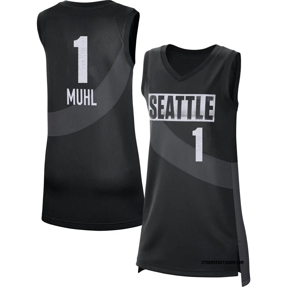 Women's Nika Muhl ＃1 Rebel Edition Victory Black Seattle Storm 2021 Jersey