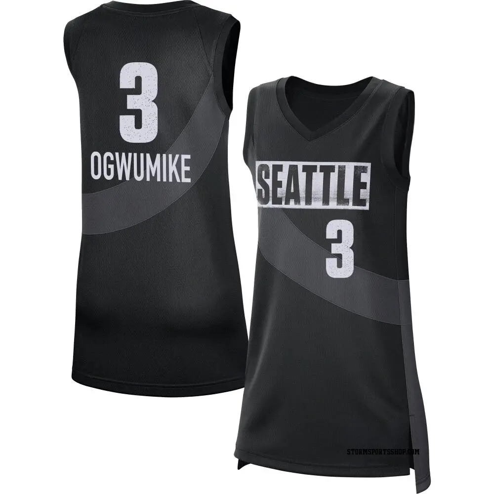 Women's Nneka Ogwumike ＃3 Rebel Edition Victory Black Seattle Storm 2021 Jersey