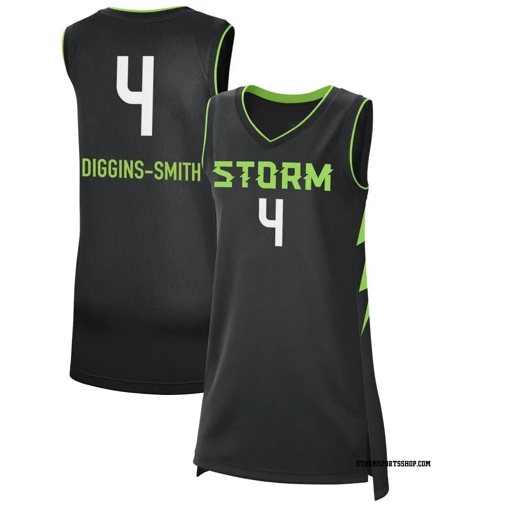 Women's Skylar Diggins-Smith ＃4 Black Seattle Storm 2024 Rebel Edition Jersey