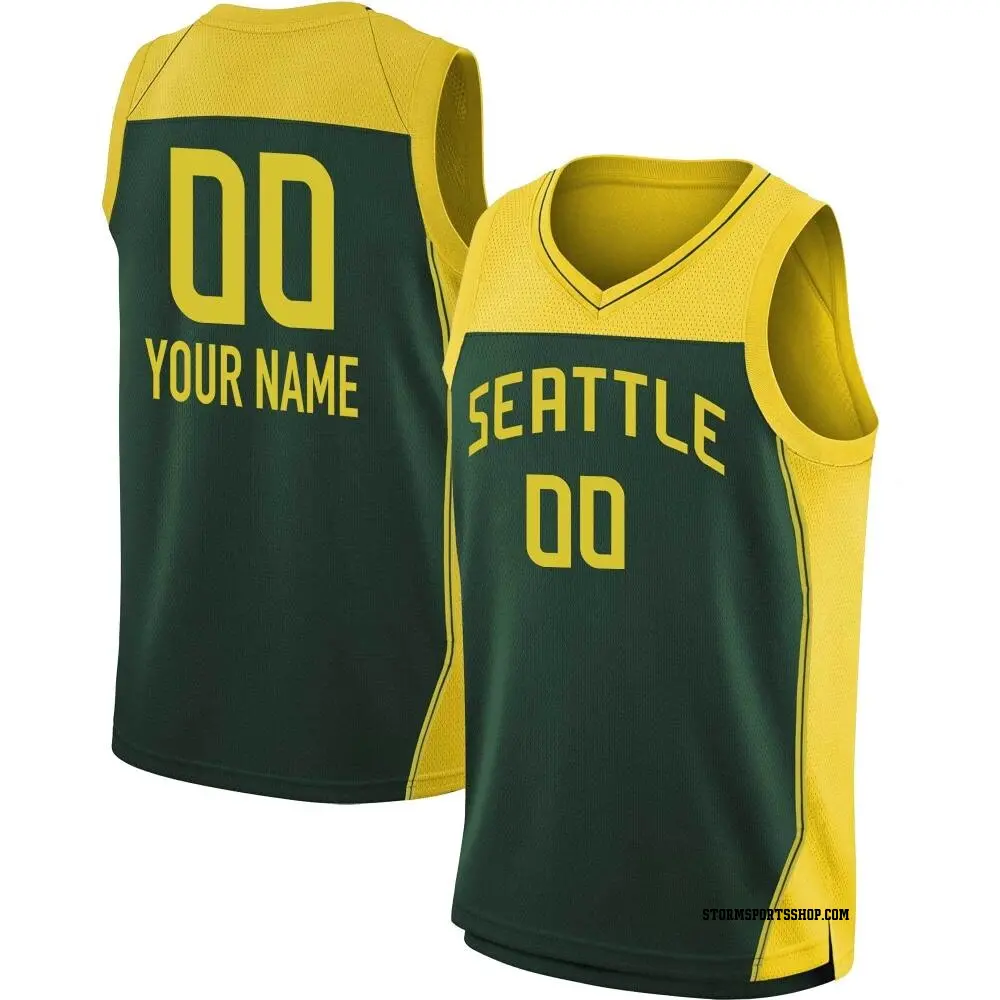 Youth Custom ＃00 Explorer Edition Victory Green Seattle Storm 2021 Jersey