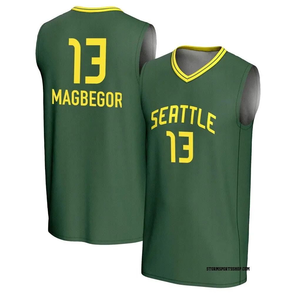 Youth Ezi Magbegor ＃13 Replica Green Seattle Storm Lightweight Jersey