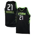 Youth Mercedes Russell ＃21 Black Seattle Storm 2024 Rebel Edition Jersey