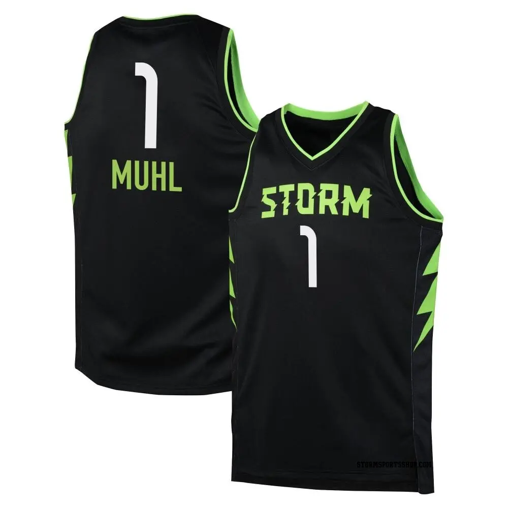 Youth Nika Muhl ＃1 Black Seattle Storm 2024 Rebel Edition Jersey