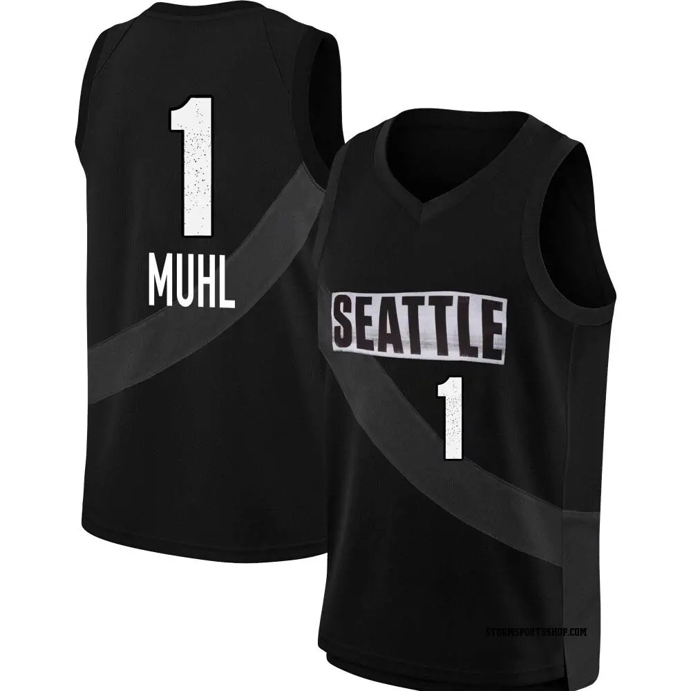 Youth Nika Muhl ＃1 Rebel Edition Victory Black Seattle Storm 2021 Jersey